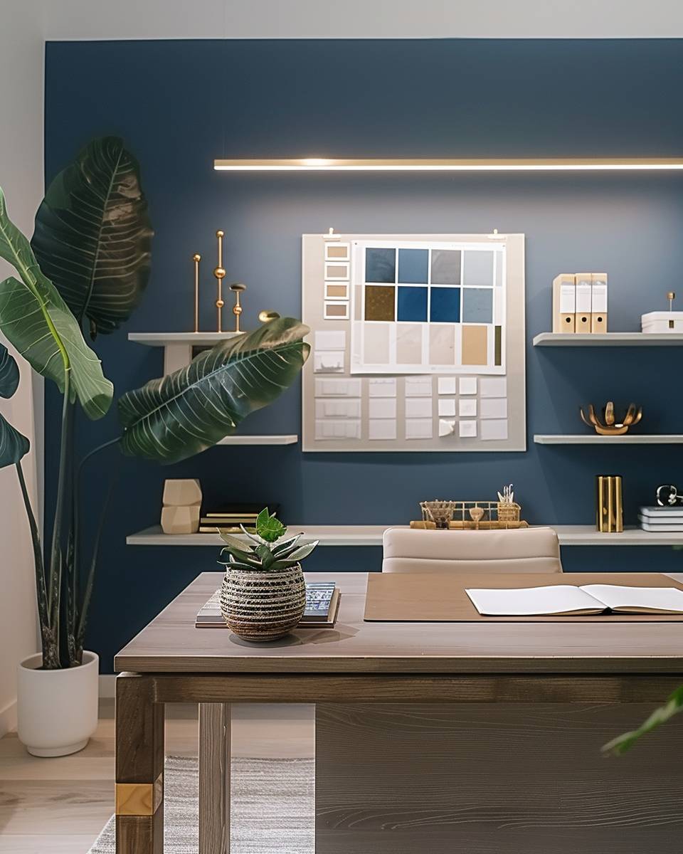 Arbeitszimmer in Petrol gestalten- Richte ein Moodboard mit Petrolinspiration ein