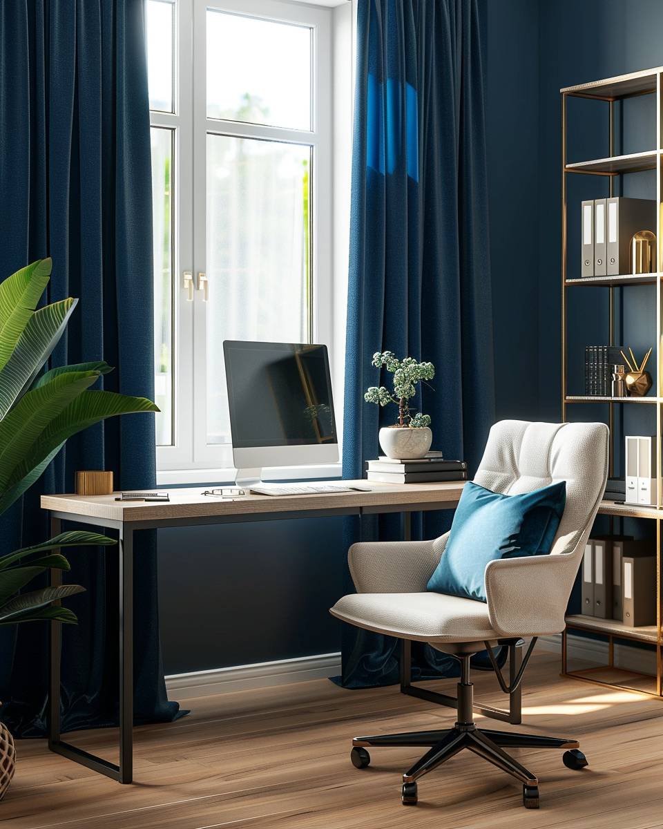 Arbeitszimmer in Petrol gestalten- Setze auf textile Details wie Kissen in Petrol