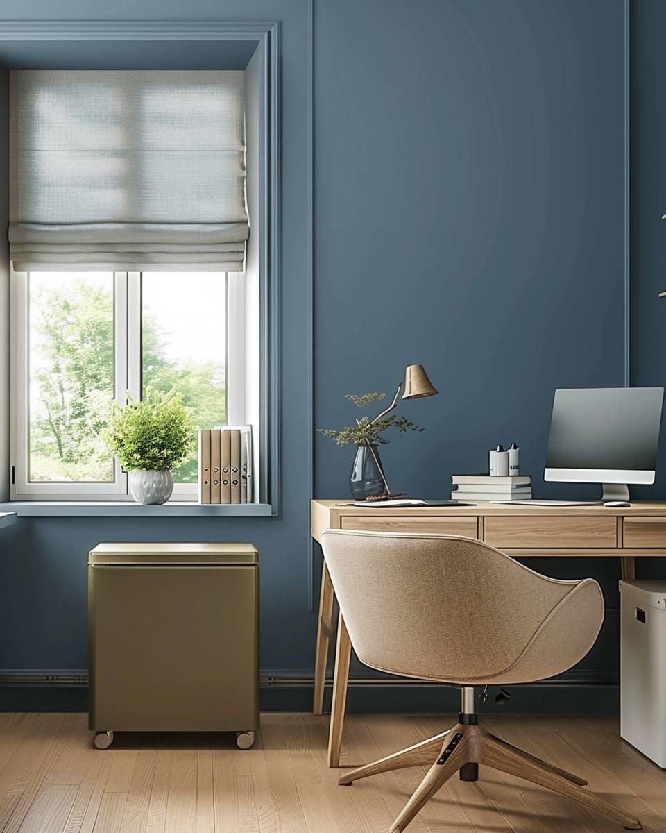 Arbeitszimmer in Petrol gestalten- Wähle einen rollbaren Container in Petrol als Stauraum
