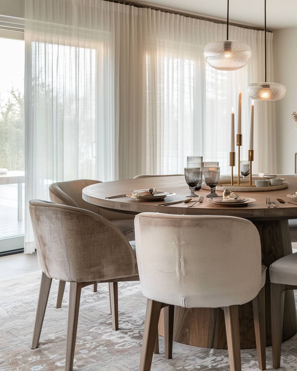 Esszimmer mit runden Tischen gestalten- Ergänze Kerzenhalter für gemütliche Abende