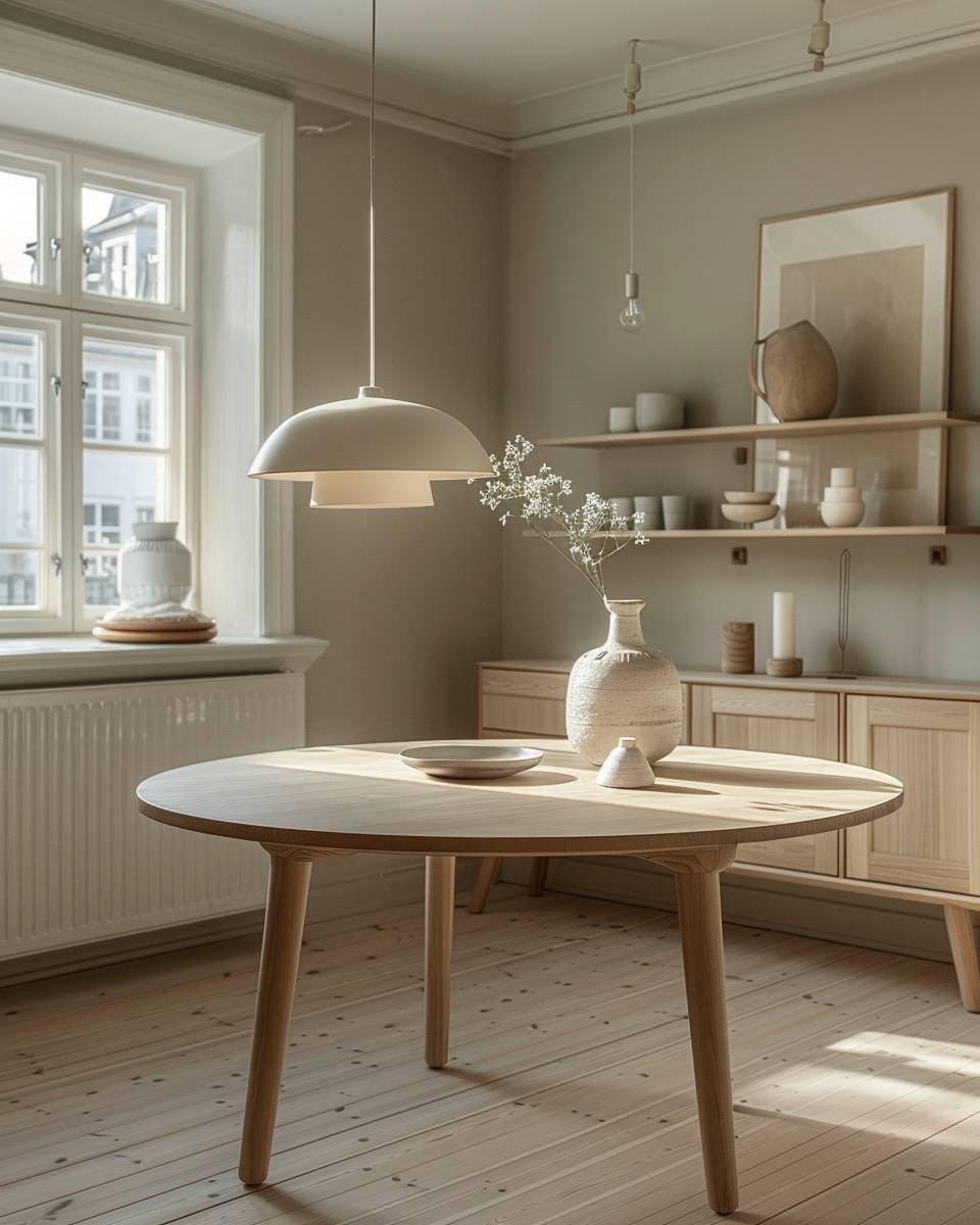 Esszimmer mit runden Tischen gestalten- Nutze Multifunktionsmöbel für praktische Ablageflächen