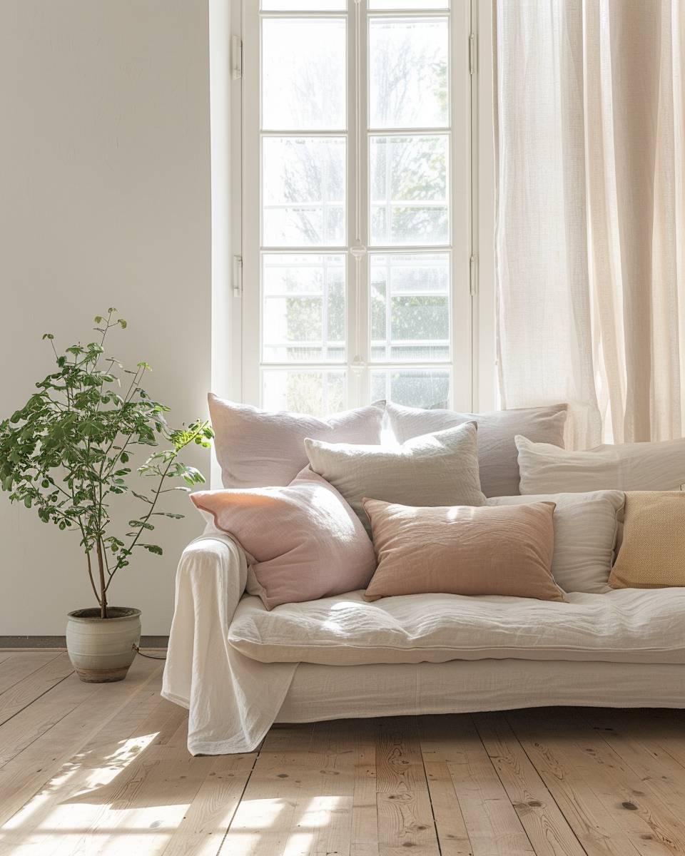 Ideen: Einrichten und dekorieren mit Leinen- Setze Leinenkissen als Farbtupfer ein