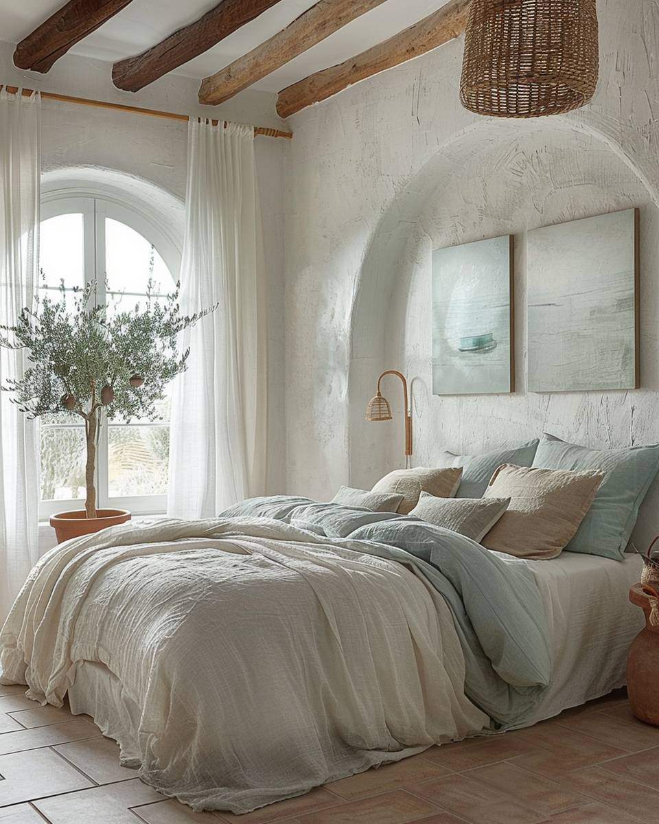 Schlafzimmer im mediterranen Stil gestalten- Dekoriere mit Bildern der Meeresküste