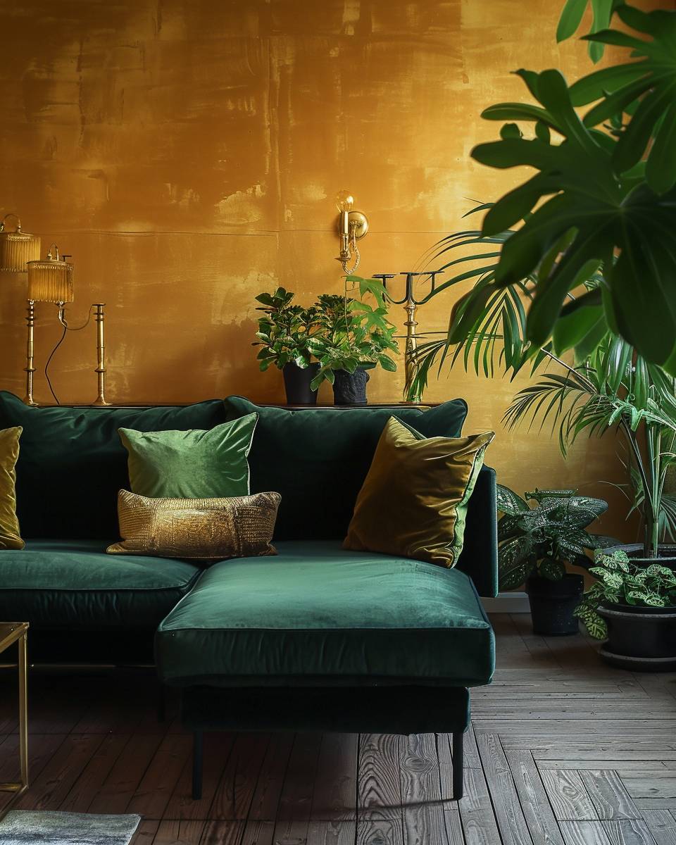 Welche Farbe passt zu Ocker?-Kombiniere Ocker mit sattem Waldgrün