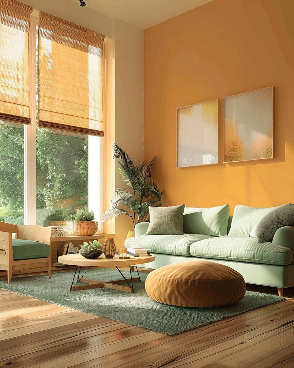 Welche Farbe passt zu Ocker?- Spiele mit Ocker und kühlem Mint