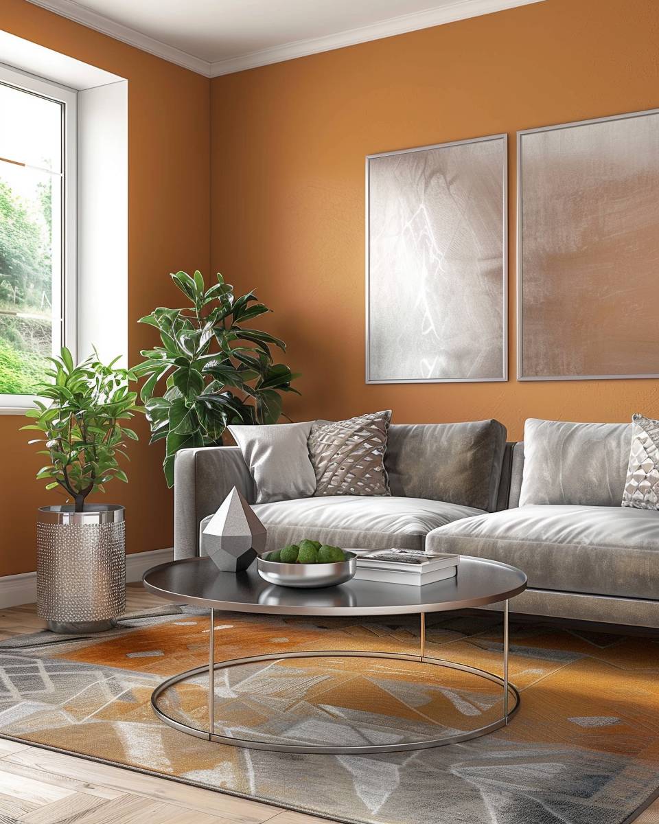 Welche Farbe passt zu Ocker?- Style Ocker mit Silbertönen modern