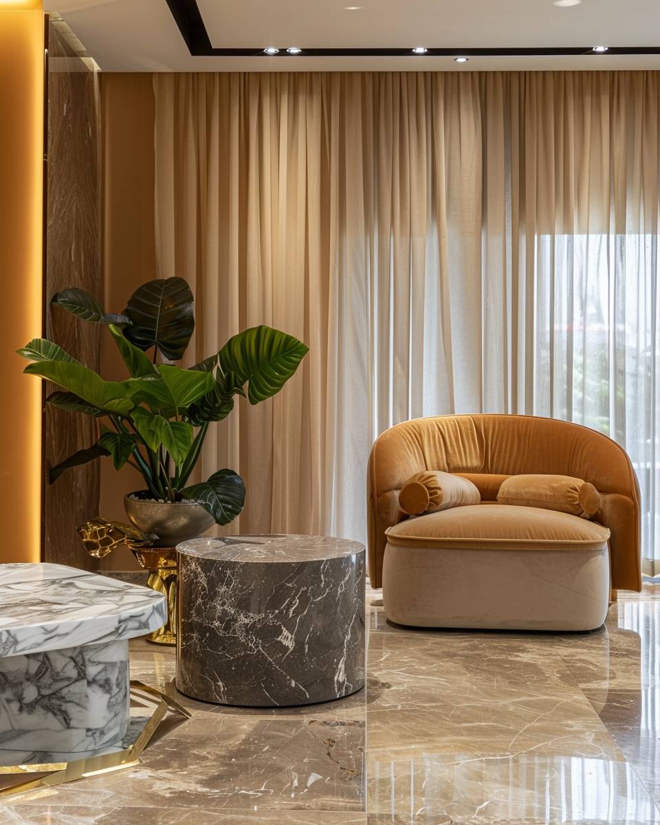 Welche Farbe passt zu Ocker?- Wähle Ocker in Kombination mit Marmor