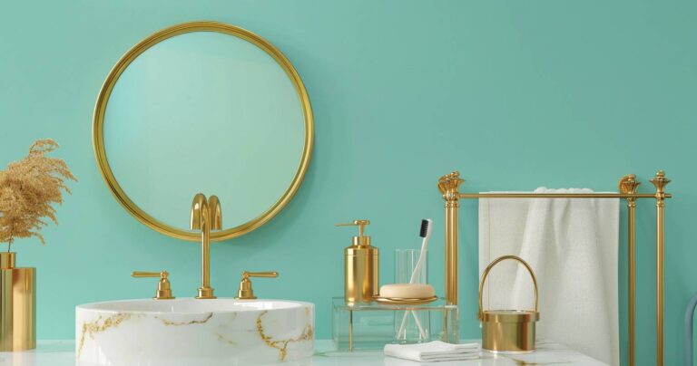 Badezimmer mit Gold einrichten: 17 stilvolle Ideen