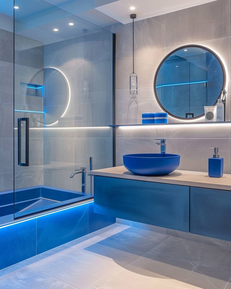 Badezimmer in Blau- Spiele mit blauer Badkeramik für Hingucker