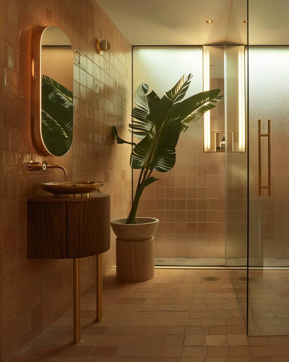 Badezimmer in Terracotta einrichten- Erneuere Armaturen in Messing oder Kupfer