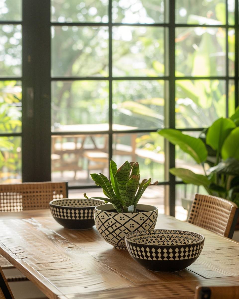 Inspiration: Dekorieren mit Keramik- Setze auf gemusterte Keramikschalen als Blickfang