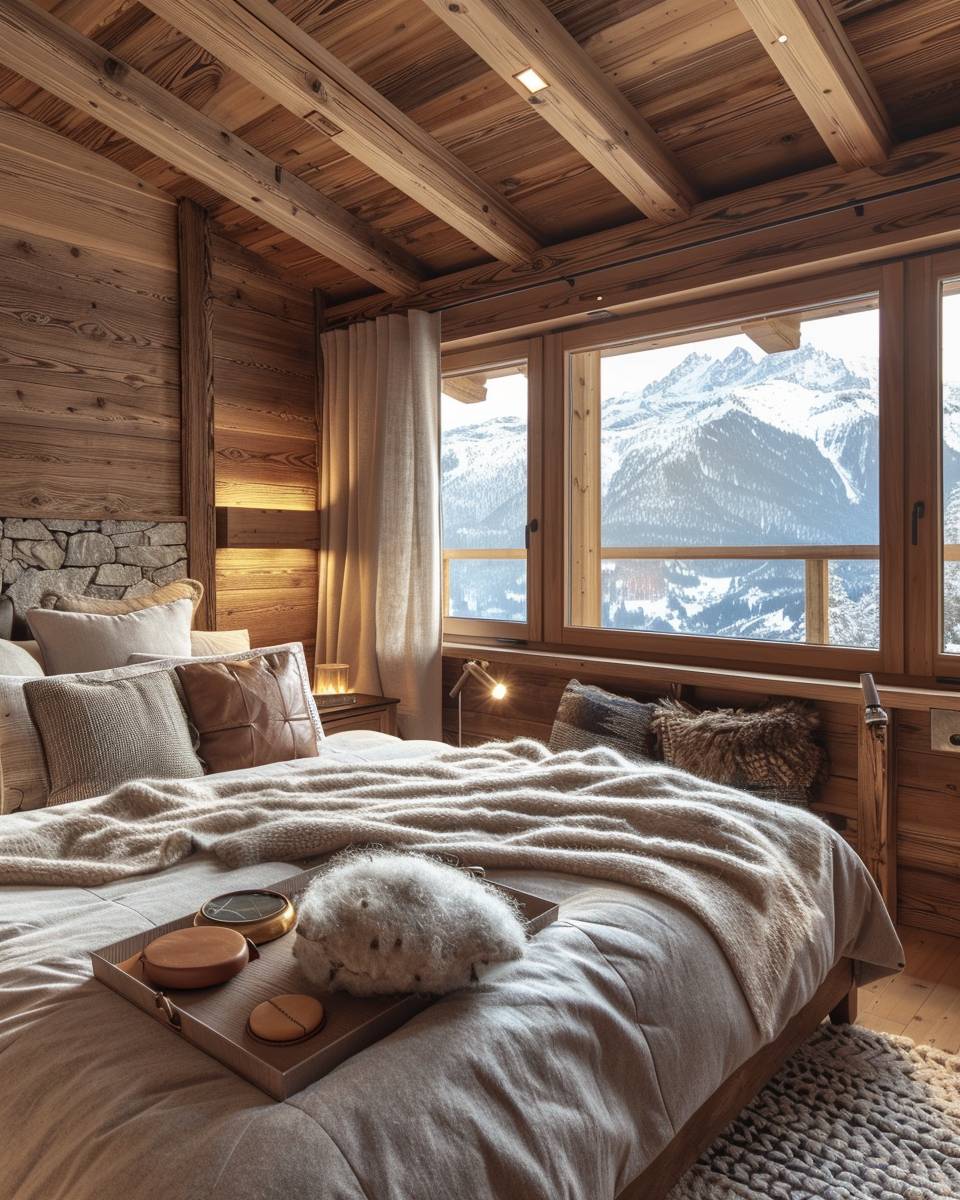 Schlafzimmer im Chalet-Stil gestalten- Ergänze kleine Lederaccessoires als Hingucker