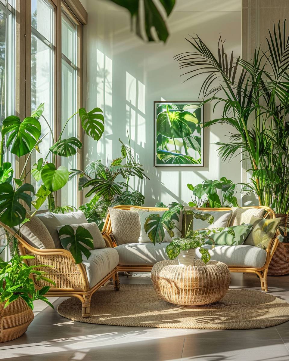 Urban Jungle wohnzimmer- Entwickle wechselnde Pflanzenarrangements je nach Saison