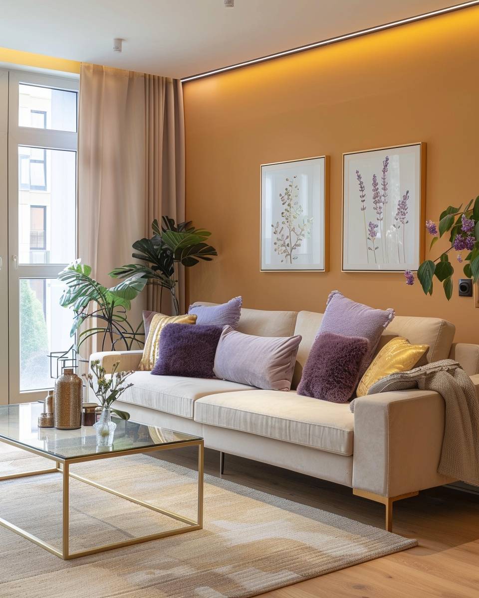 Welche Farbe passt zu Ocker?- Kombiniere Ocker mit pudrigem Flieder