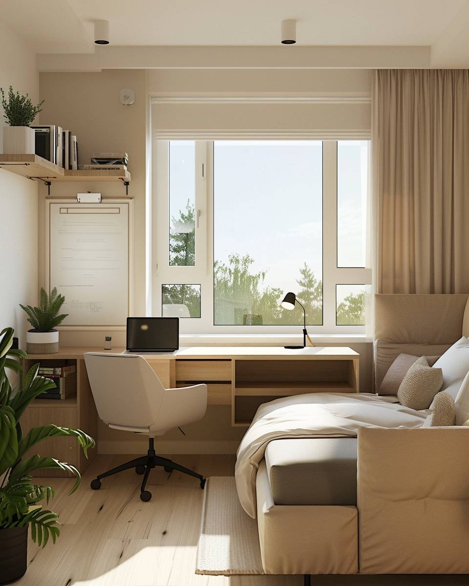 Arbeitszimmer und Gästezimmer kombinieren- Bringe ein Whiteboard für Notizen an