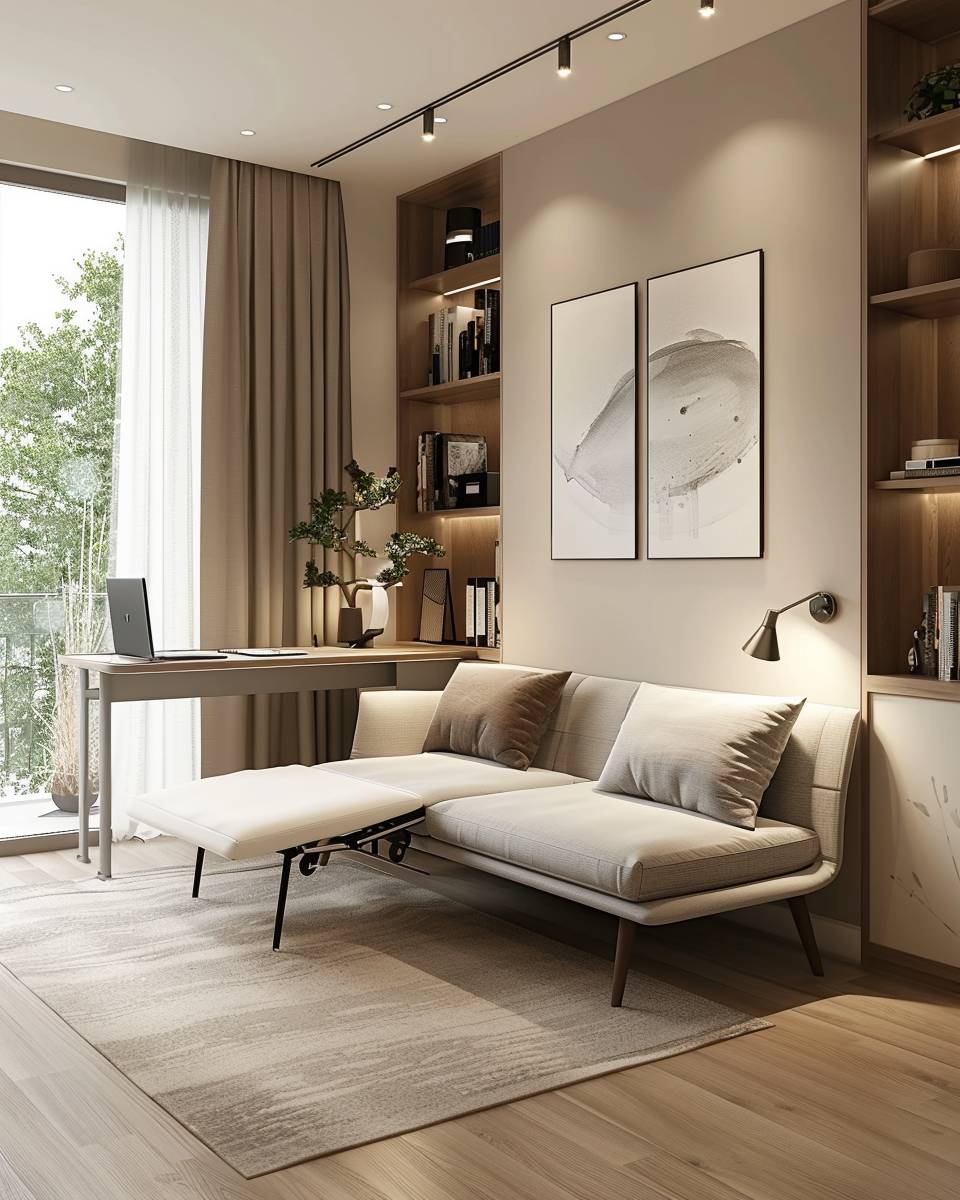 Arbeitszimmer und Gästezimmer kombinieren- Ergänze multifunktionale Möbel für variablen Gebrauch