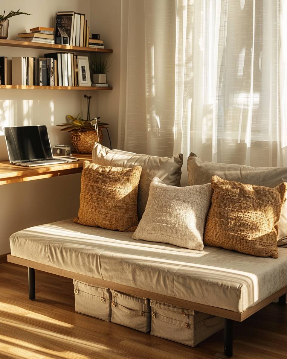 Arbeitszimmer und Gästezimmer kombinieren- Verstecke Technik in dekorativen Boxen