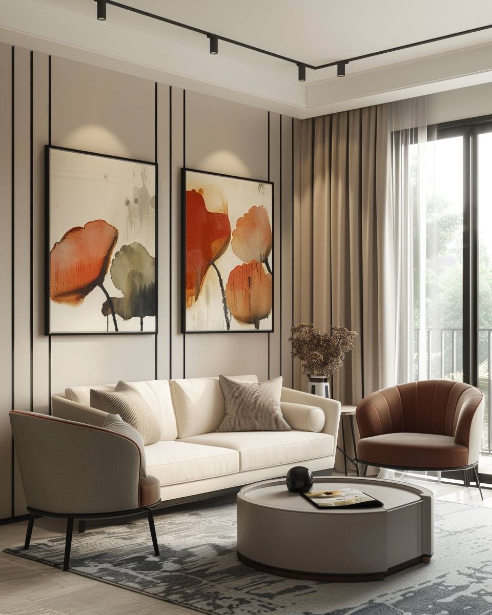 Ideen: Wand streichen- Umrahme Kunstwerke mit kontrastreichen Streifen