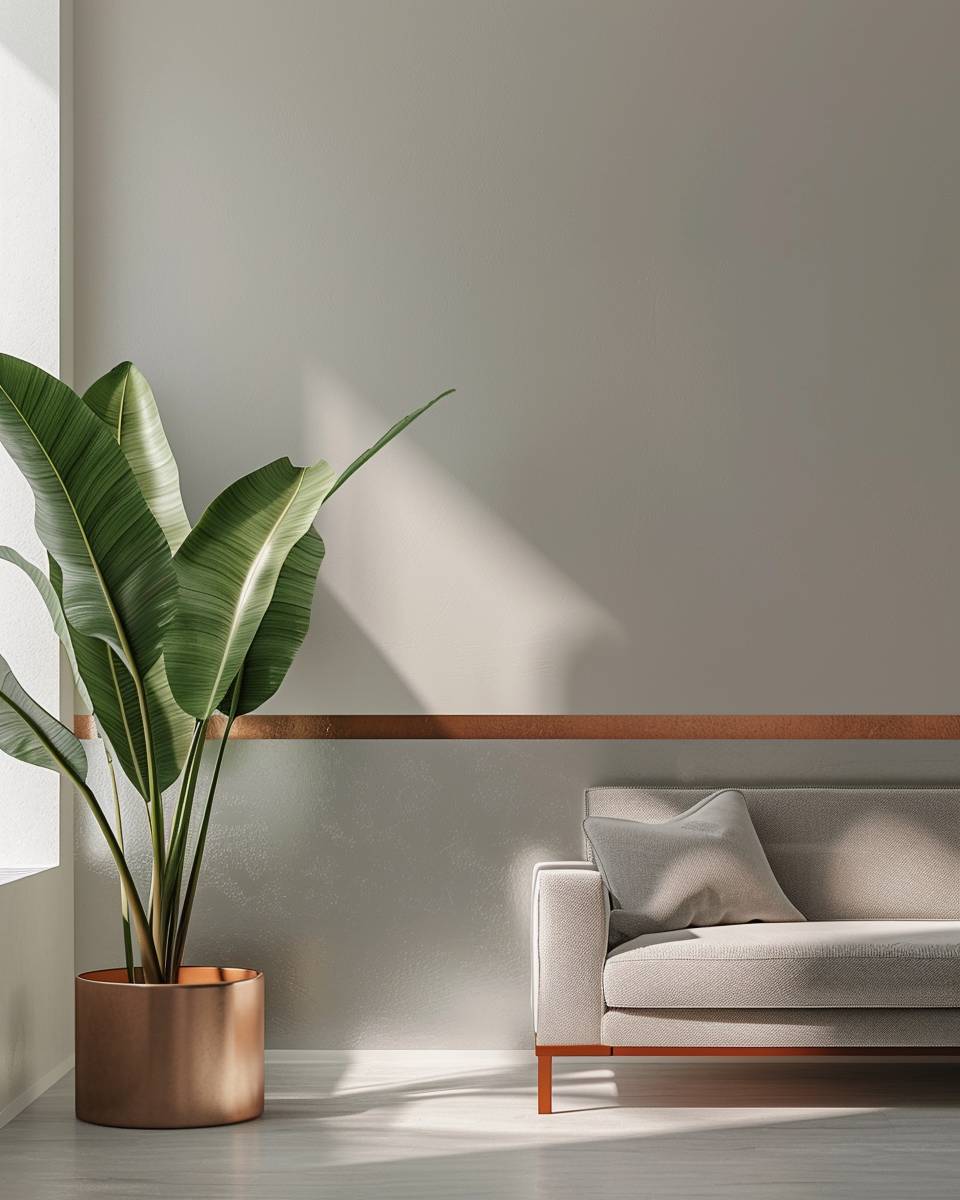 Inspiration: Wandfarbe Metallic- Streiche nur halbhohe Wandparts im Metallic-Look