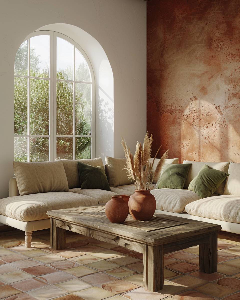 Inspiration und Ideen: Mediterrane Wandfarben- Betone Ecken mit Rostrot