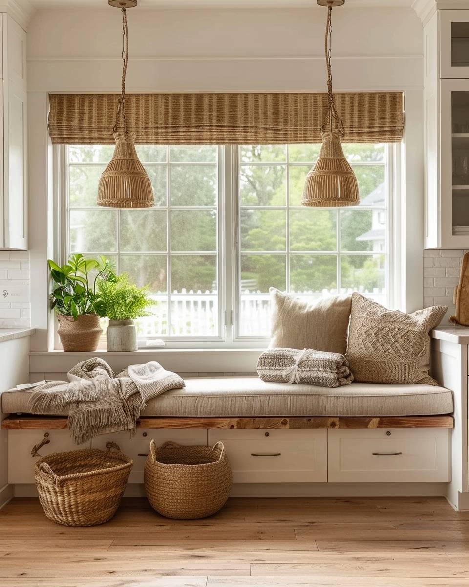 Küche im Hygge-Stil einrichten- Platziere eine gemütliche Sitznische am Fenster