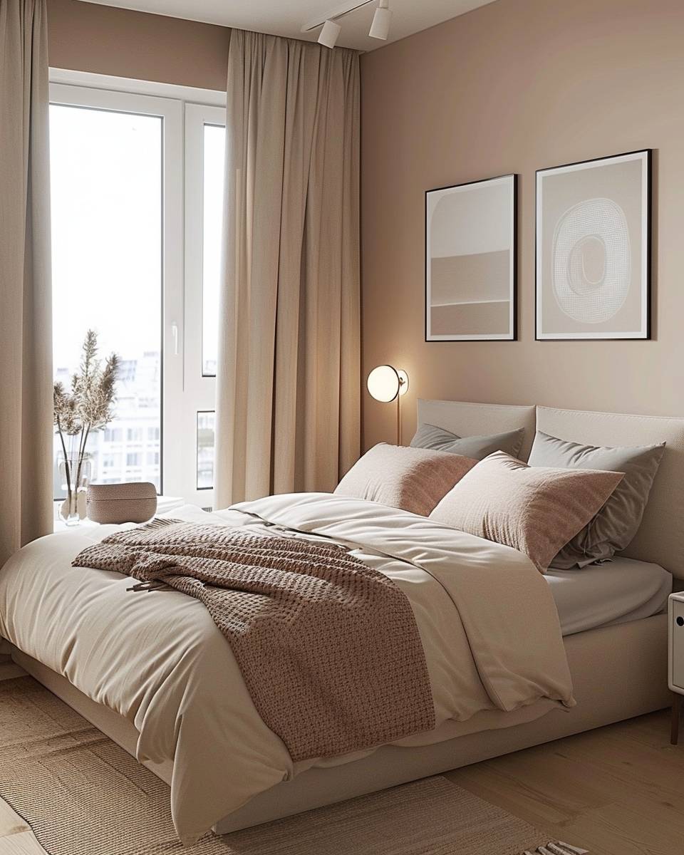 Wandfarbe für kleine Schlafzimmer- Integriere Wandfarben in Möbelfarben für Harmonie