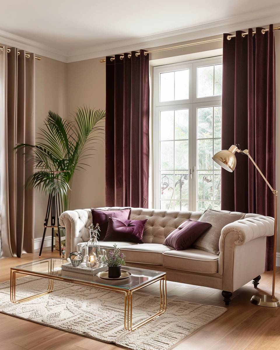 Welche Farbe passt zu Beige?- Erschaffe Flair durch Samt in Burgunder