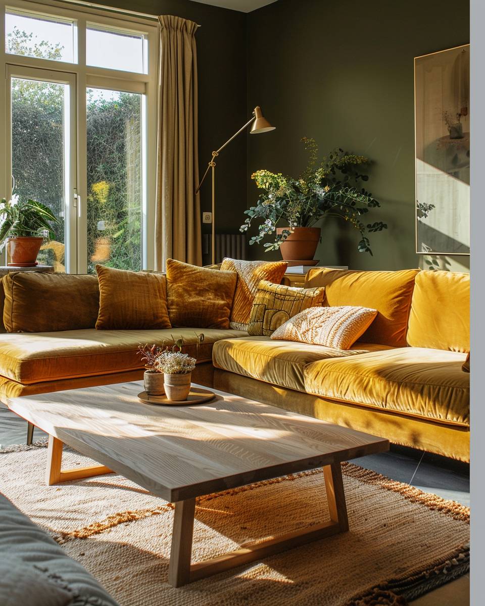 Welche Farbe passt zu Olivgrün?-Kombiniere Olivgrün mit Senfgelb für Wärme