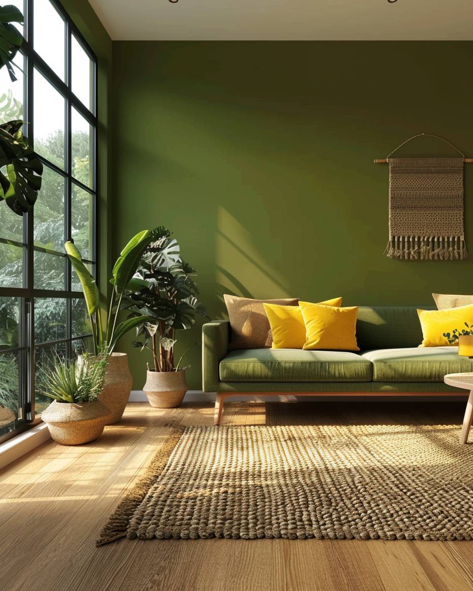 Welche Farbe passt zu Olivgrün?- Erhelle mit Zitronengelb für freundliche Raumwirkung