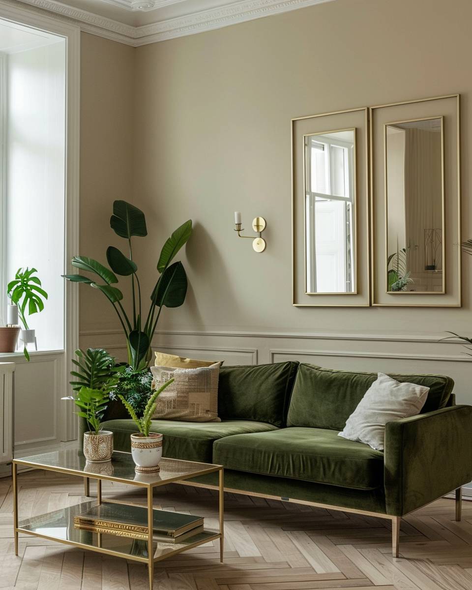 Welche Farbe passt zu Olivgrün?- Integriere goldene Elemente für Glamour