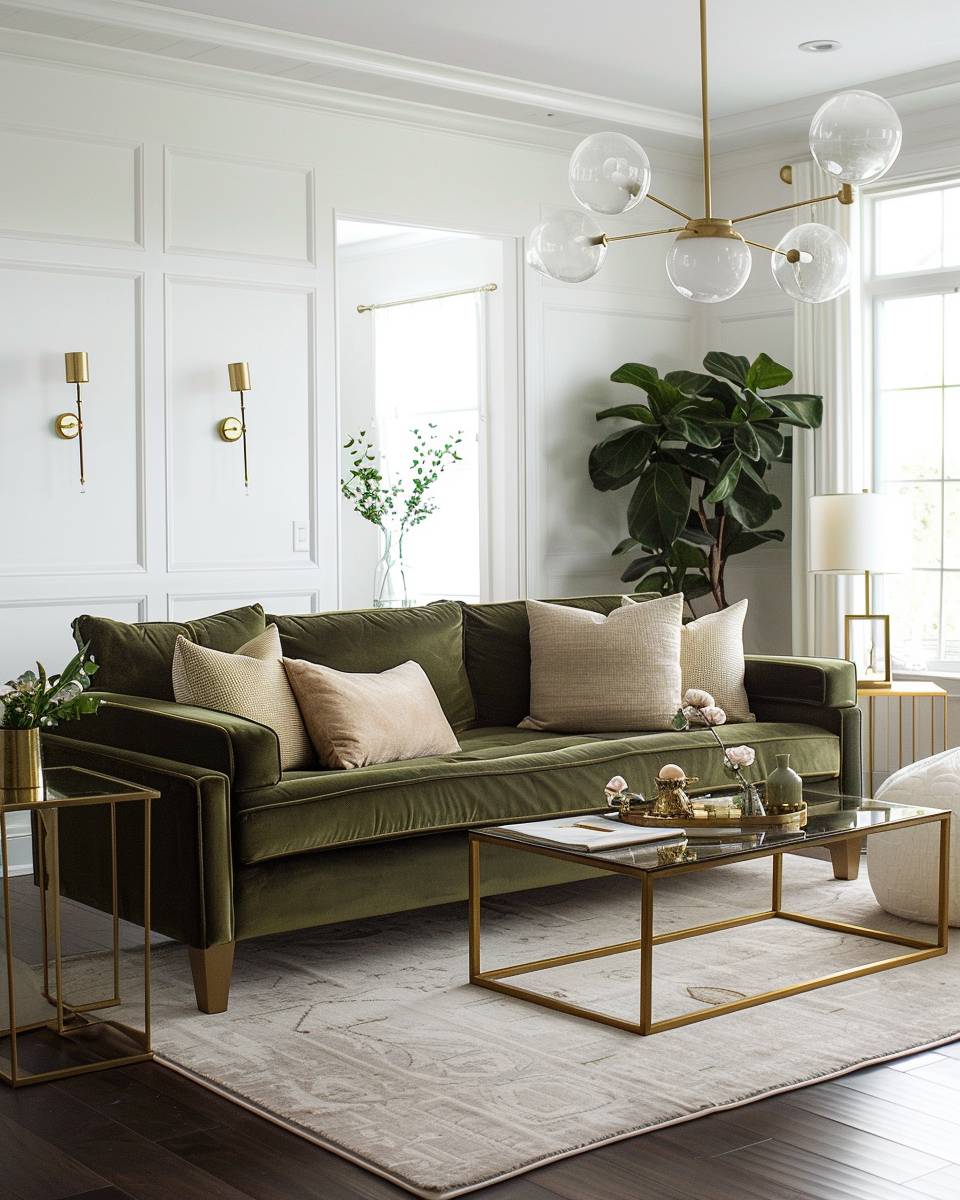 Welche Farbe passt zu Olivgrün?- Spiele mit Messingdetails für edle Akzente