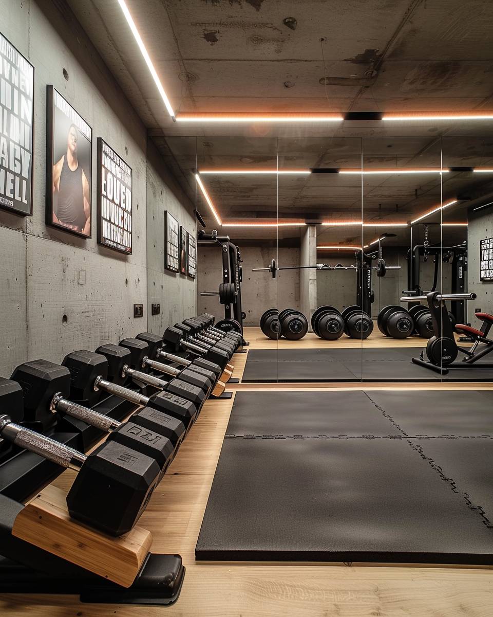 Fitnesskeller einrichten- Bringe motivierende Sprüche an die Wand an