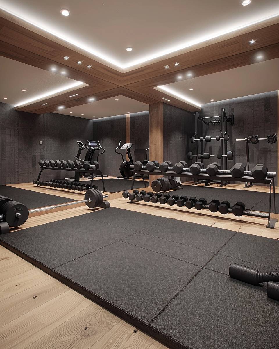 Fitnesskeller einrichten- Installiere große Spiegel für optimale Selbstkontrolle