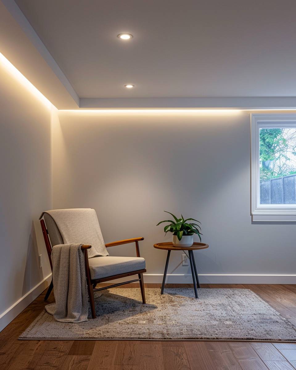 Fitnesskeller einrichten- Plane eine kleine Ruhezone zum Entspannen