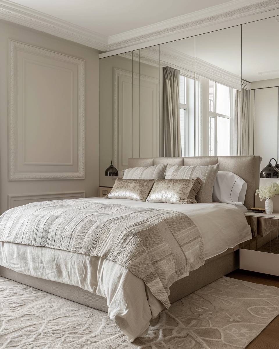 Ideen für Bett-Rückwand- Spiegele die Rückwand für Weite