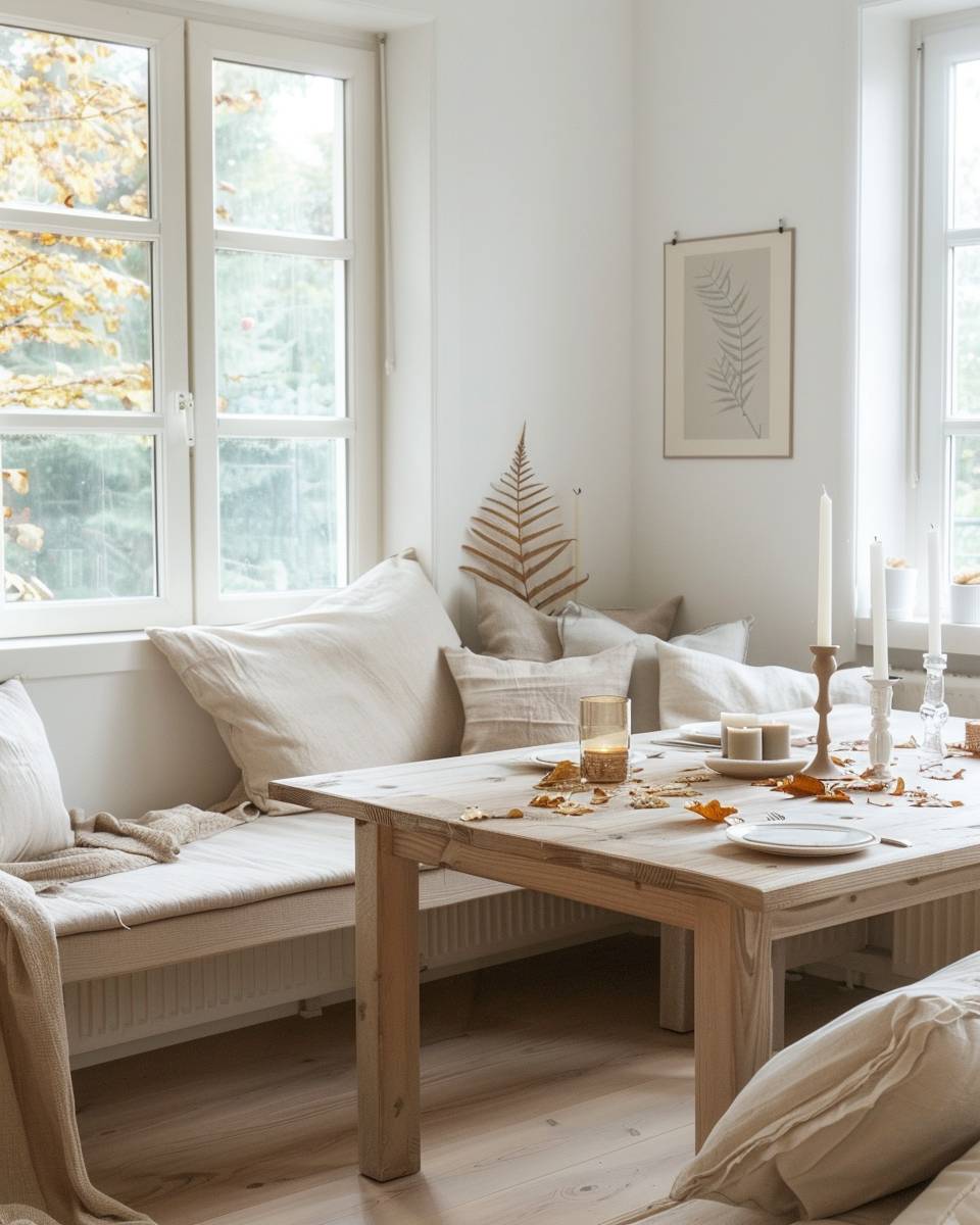 Inspiration: Esszimmer mit Eckbank- Gestalte eine wechselnde Tischdeko passend zur Saison