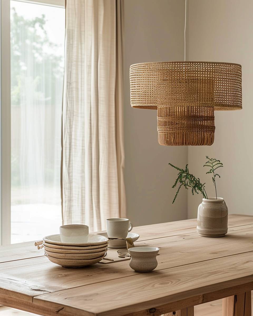 Inspiration: Lampe fürs Esszimmer- Hebe ein natürliches Material hervor