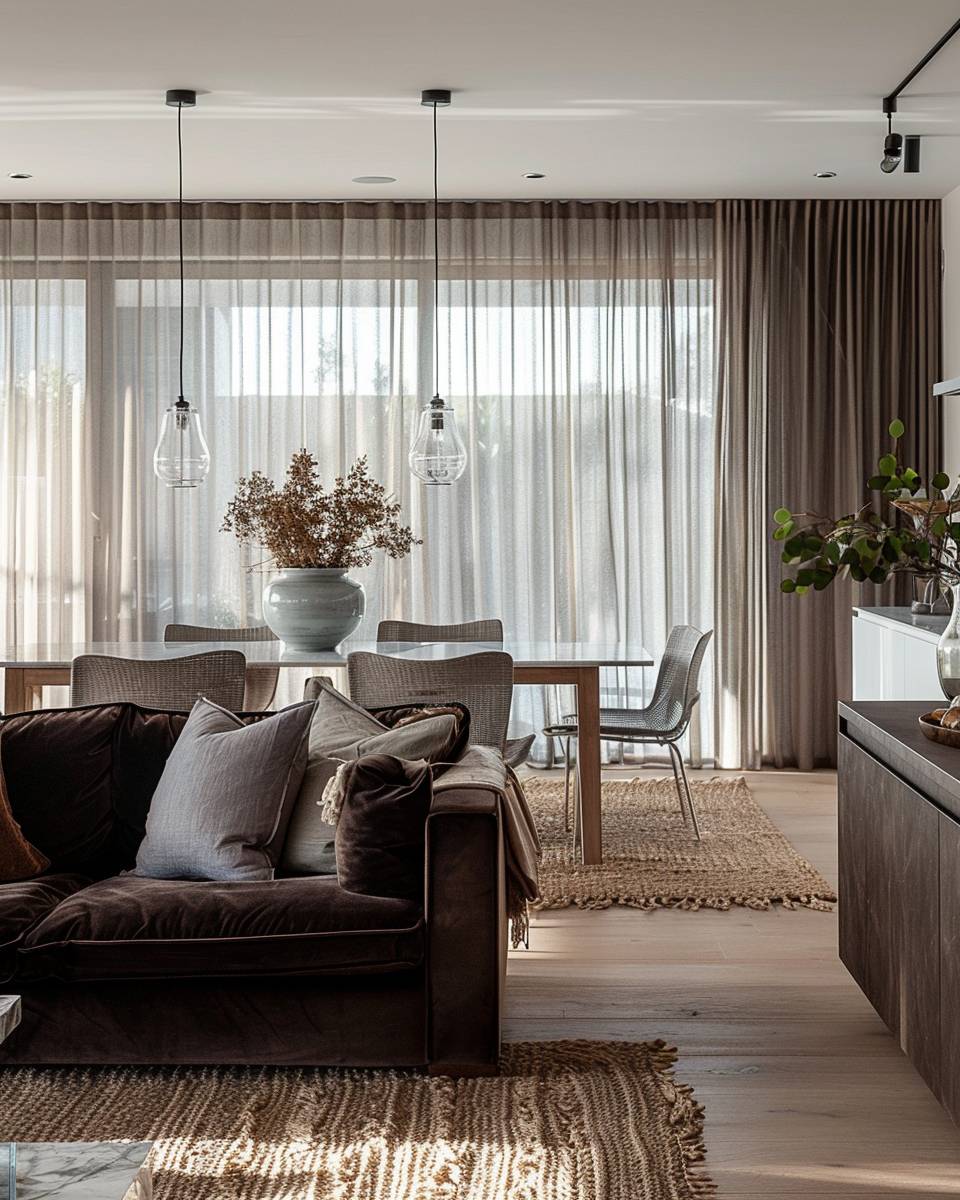 Inspiration: Wohn- und Essbereich kombinieren- Experimentiere mit diversen Texturen und Stoffen