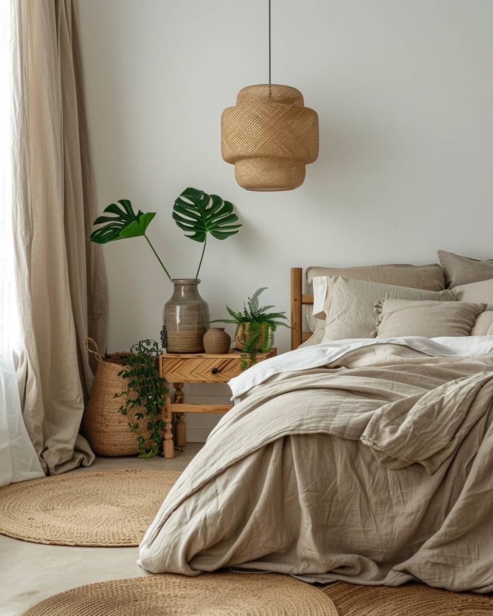 Schlafzimmer nachhaltig einrichten- Verzichte auf Plastikdekoration und setze auf Naturmaterialien