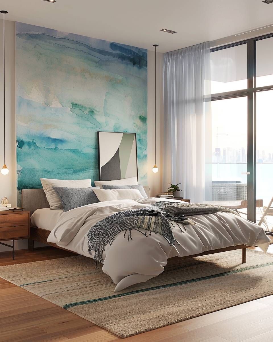 Wandfarbe für große Schlafzimmer- Trage Wandfarbe mit kreativen Pinselstrichen auf