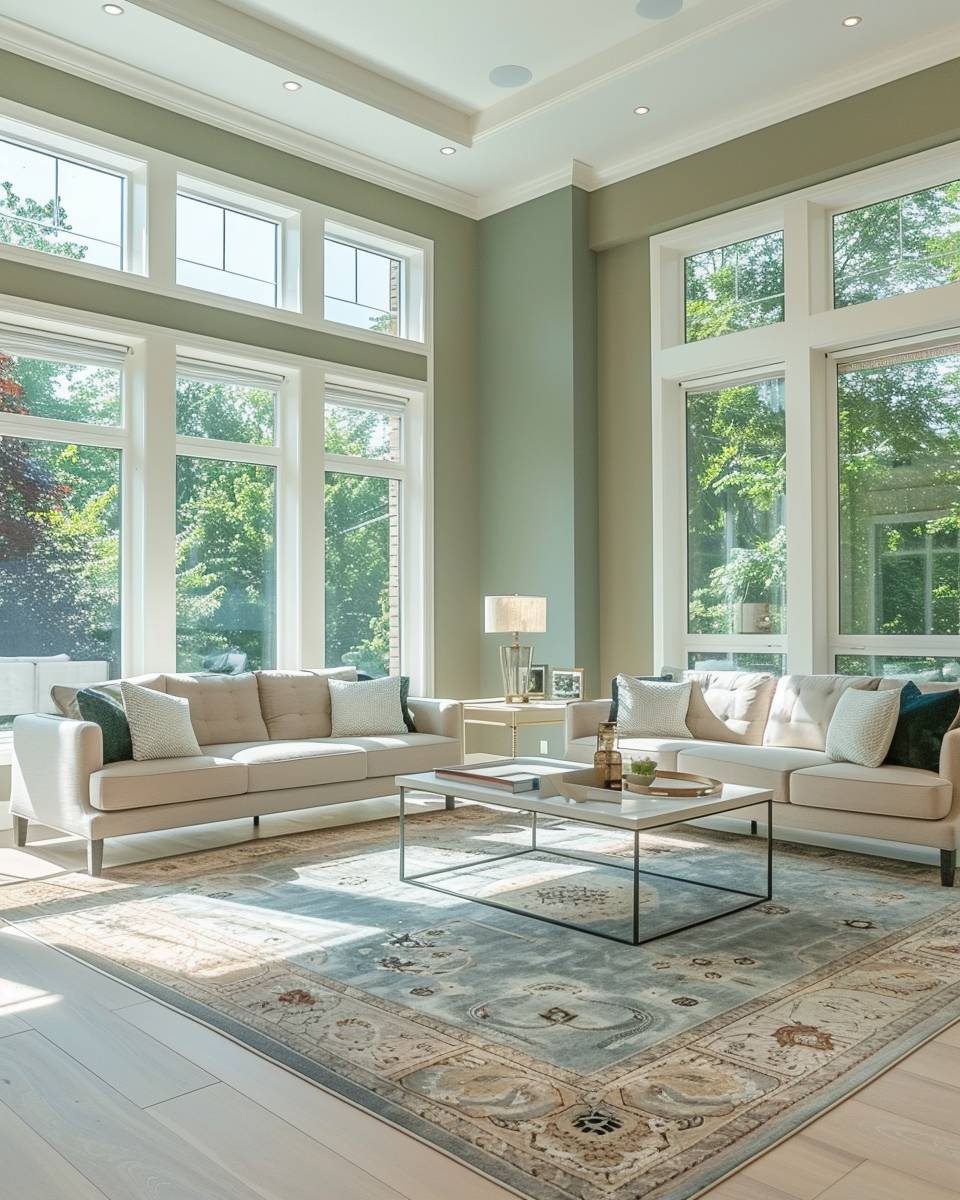 Wandfarbe für große Wohnzimmer- Arrangiere Farbübergänge für spannende Raumwirkung