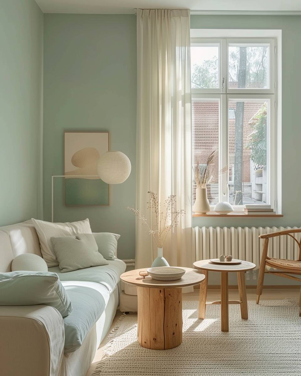 Wandfarbe für kleine Wohnzimmer-Wähle helle Pastelltöne für mehr Weite