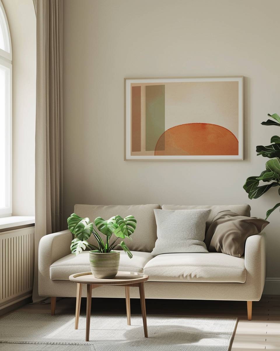 Wandfarbe für kleine Wohnzimmer- Dekoriere mit farblich abgestimmten Bildern