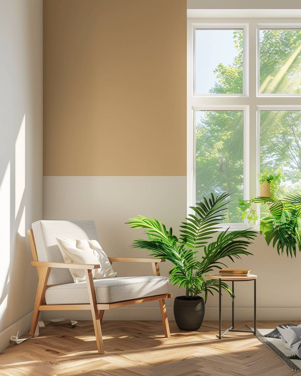 Wandfarbe für kleine Wohnzimmer- Mische zwei nahe Nuancen für sanften Übergang