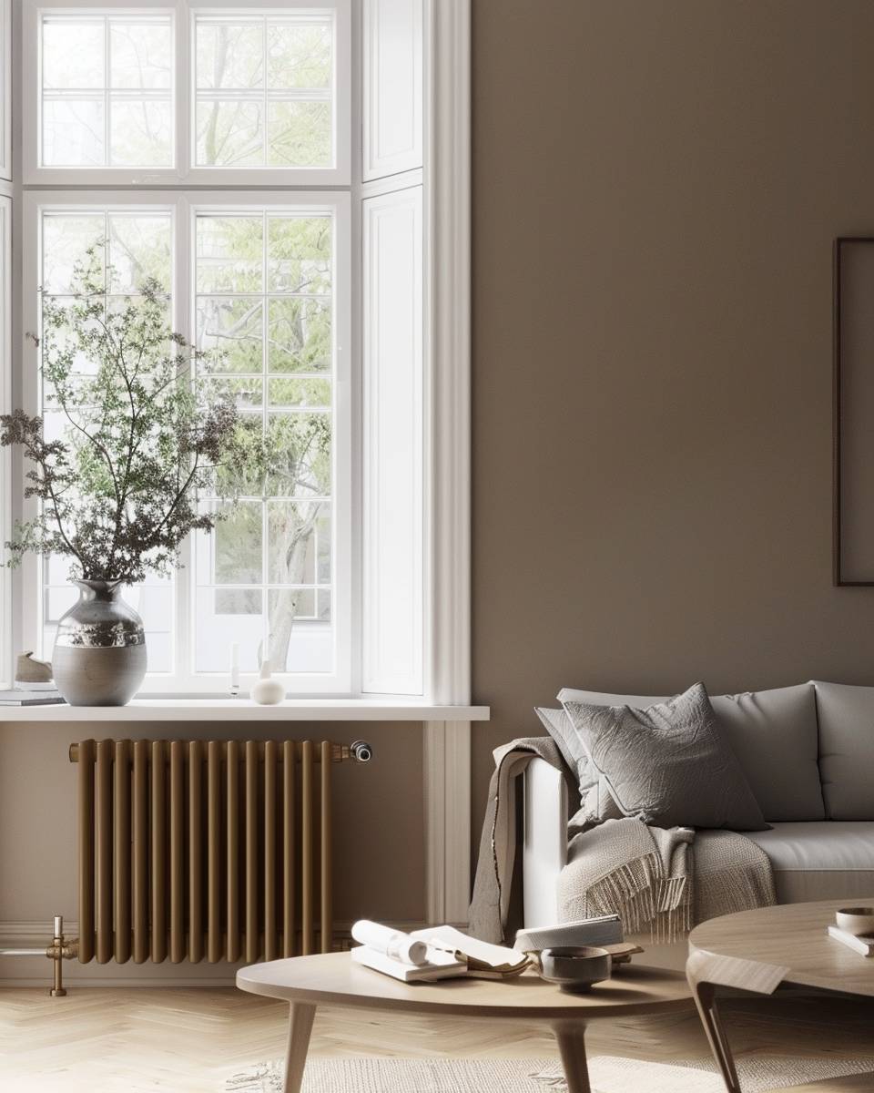 Wandfarbe für kleine Wohnzimmer- Tauche Heizkörper in Wandfarbe für Harmonie