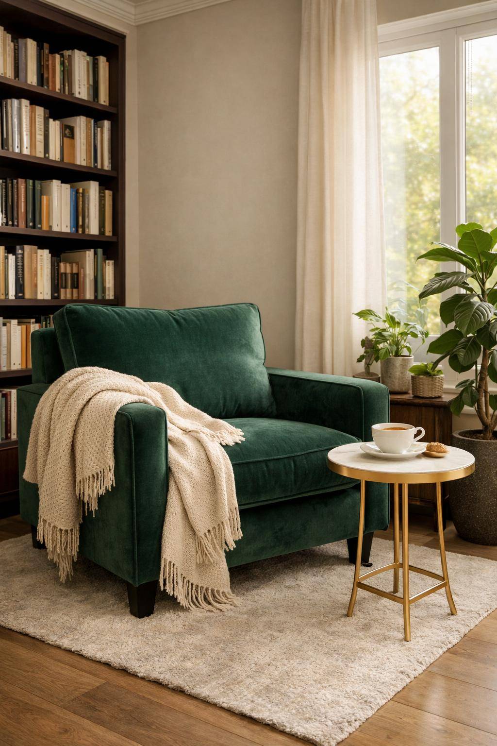Einrichtungsideen mit Samt- Gestalte eine gemütliche Leseecke mit Samtsessel