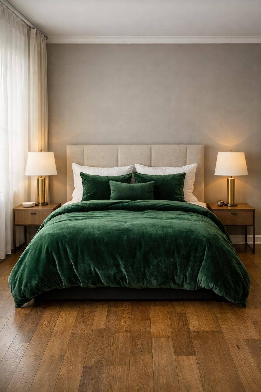 Einrichtungsideen mit Samt- Schmücke dein Bett mit einer Samtdecke