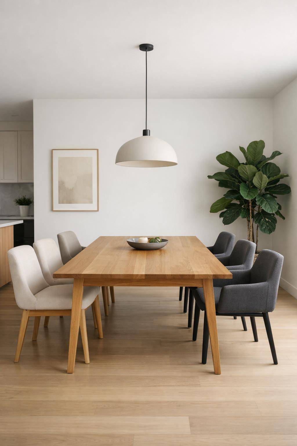 Esszimmer minimalistisch gestalten- Betone den Esstisch als Fokuspunkt bewusst