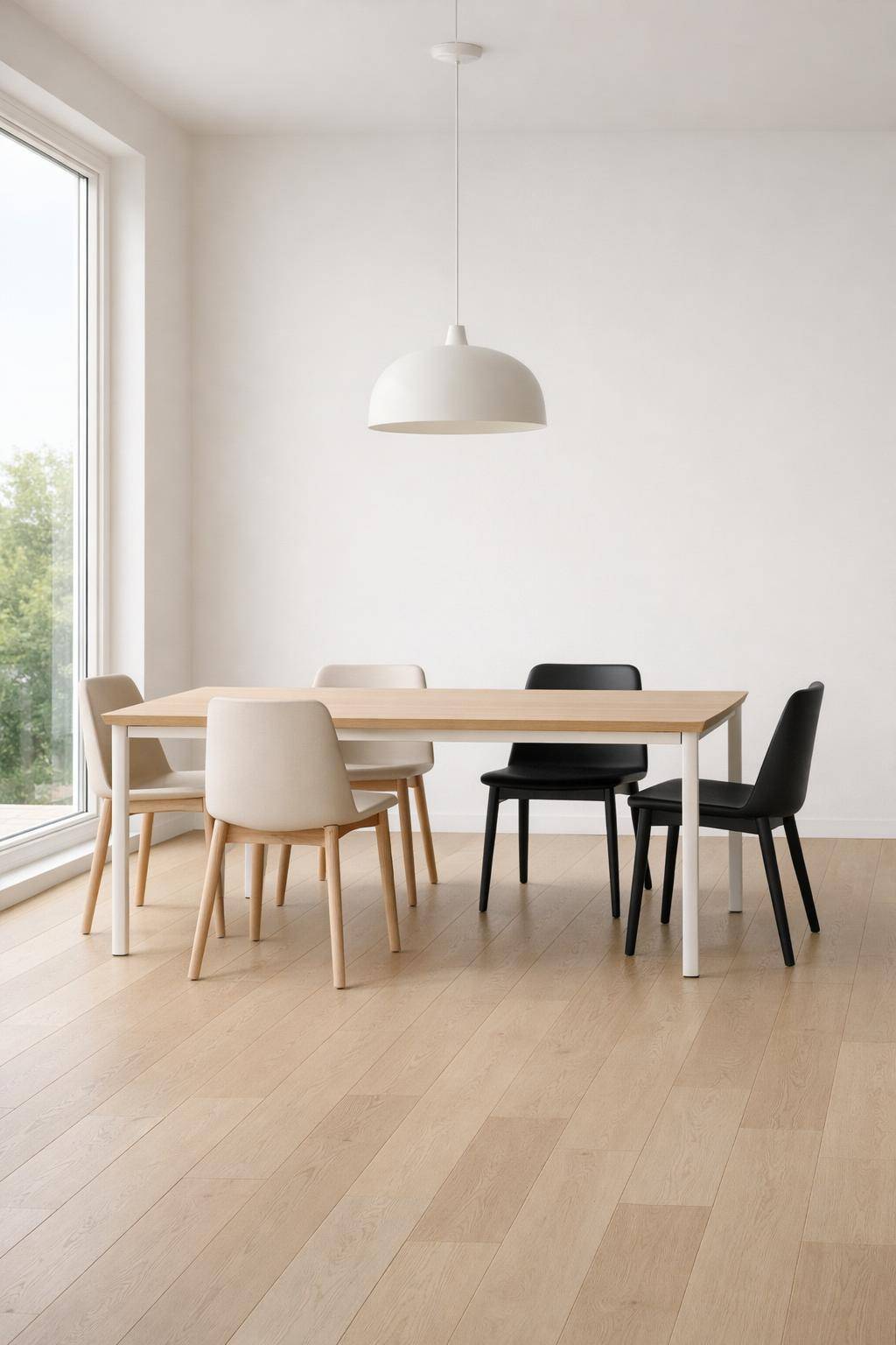 Esszimmer minimalistisch gestalten- Halte Bodenflächen weitgehend frei von Objekten