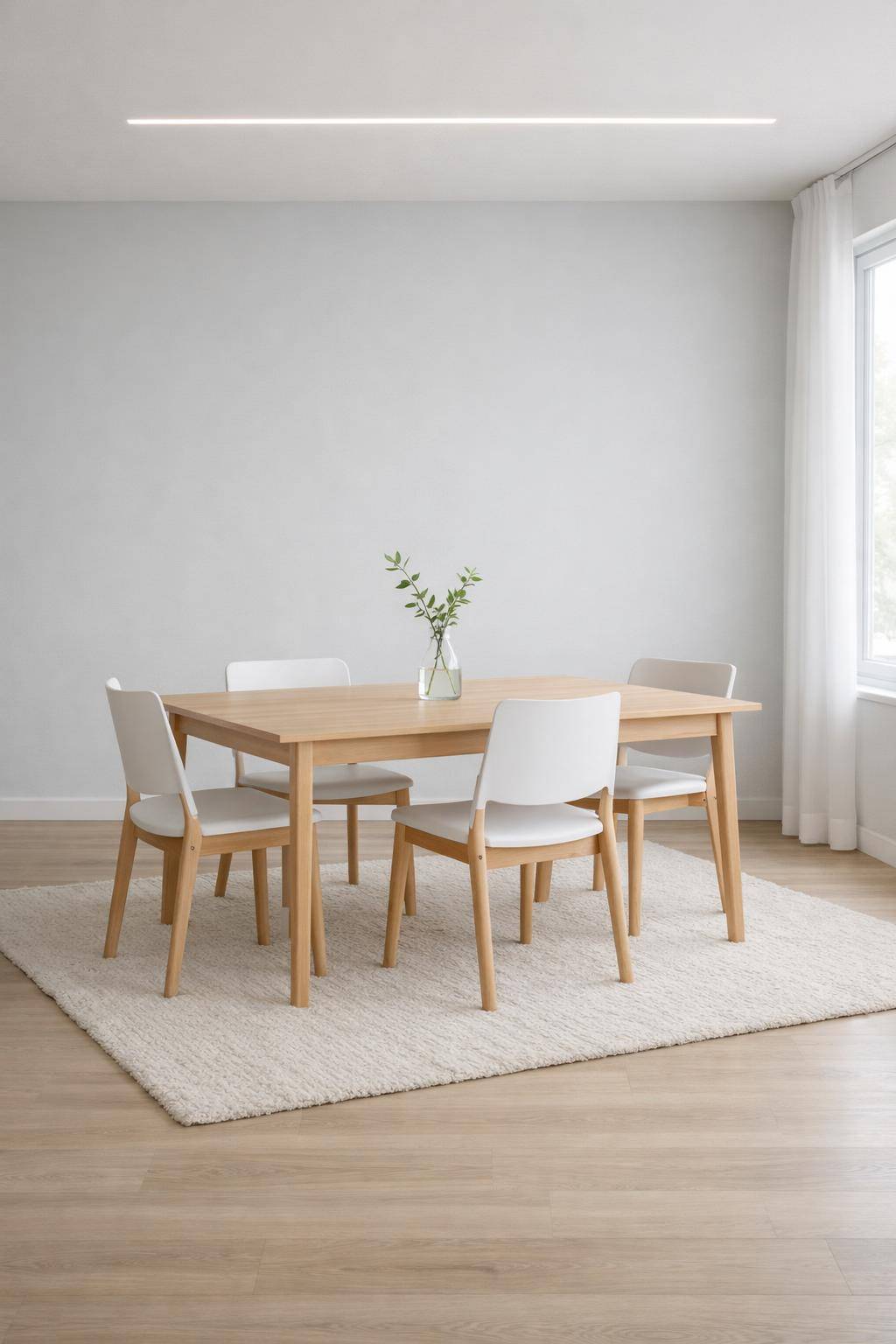 Esszimmer minimalistisch gestalten- Lasse viel Freifläche für Offenheit